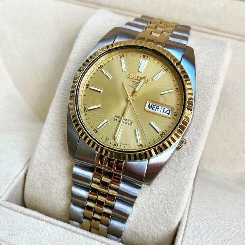 SEIKO ゴールド Seiko 5 SNXJ92 Men Watch Automatic Two-Tone Gold Dial