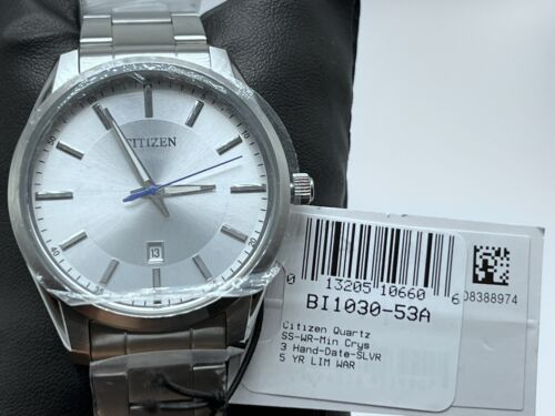 Citizen BI1030-53A Quartz Silver Dial Date Stainless Steel 42mm