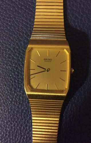 Vintage Seiko Quartz Watch Japan mens 6530 5080 Retro 80s Thin