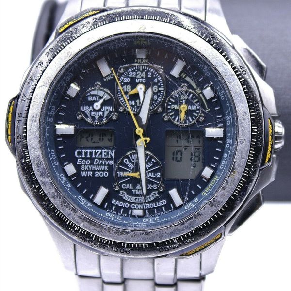 Citizen Eco-Drive Skyhawk WR200 Blue Angels Radio Control Watch RUNS ...