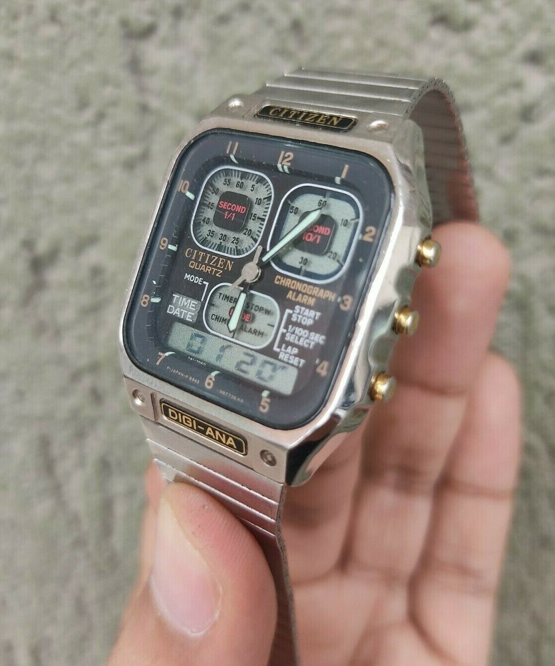 Vintage Citizen Digi Ana Robot Face Jet Boy Japan Made Mens Watch