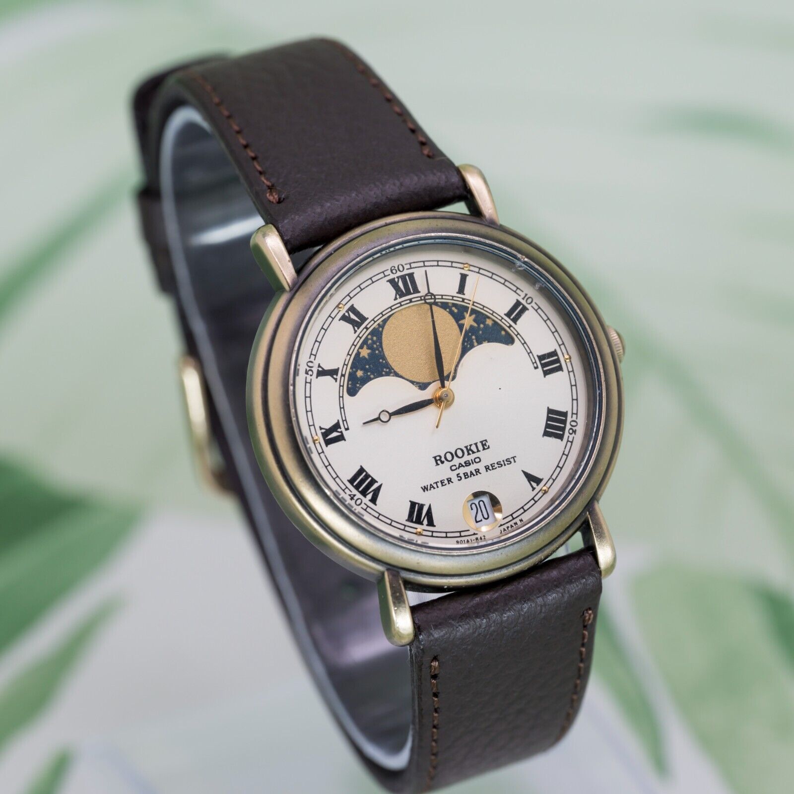 1988 CASIO ROOKIE RKT-380 MOON PHASE ANALOGUE QUARTZ DRESS WATCH
