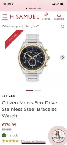 H samuel citizen cheap eco drive mens watches