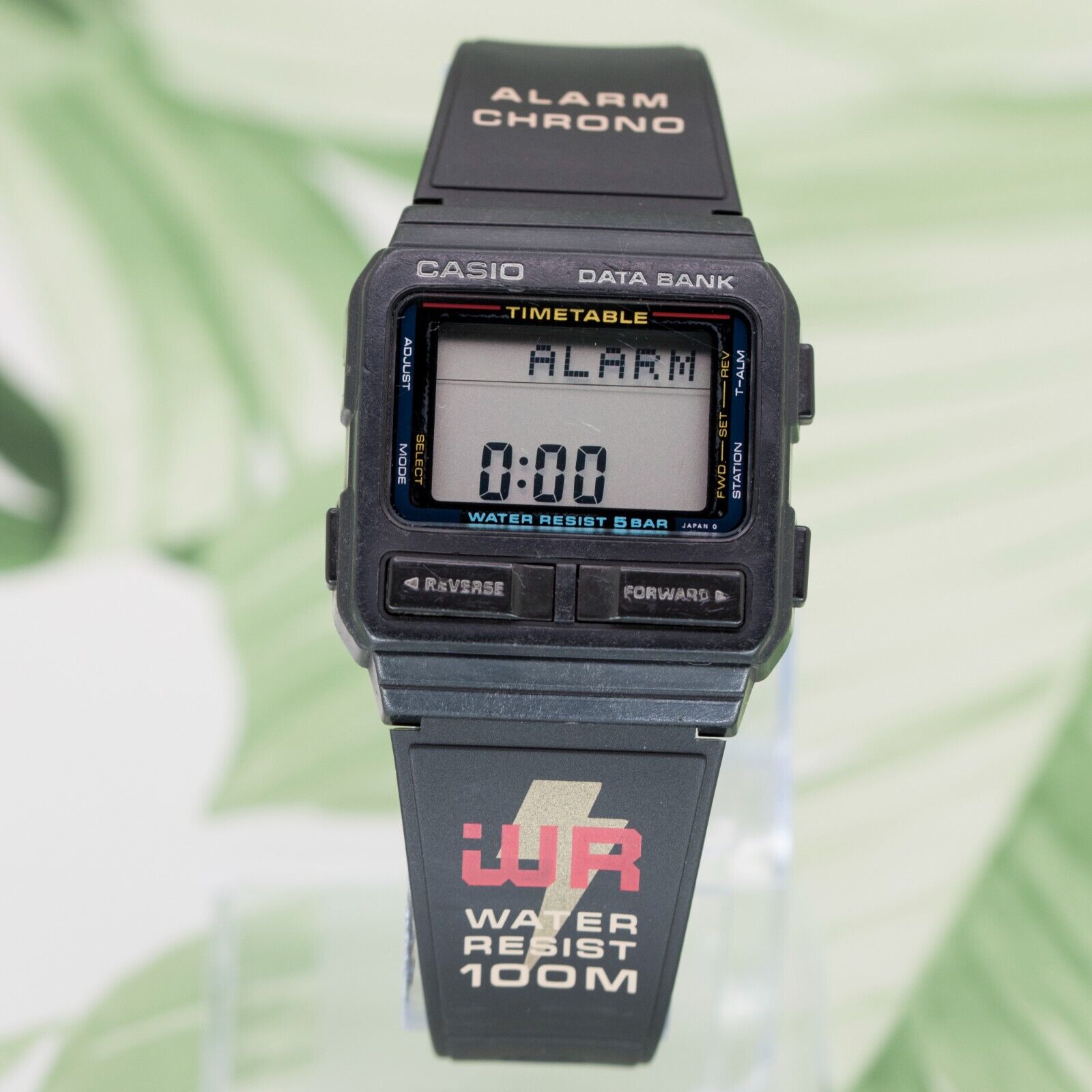 1987 CASIO DBT-70W TRAIN TIMETABLE DATA BANK WR 5BAR VINTAGE WATCH 