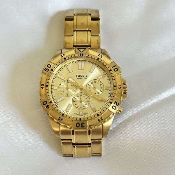 Fossil Privateer Sport Men's Chronograph Watch - Gold Stainless Steel (New With Box)