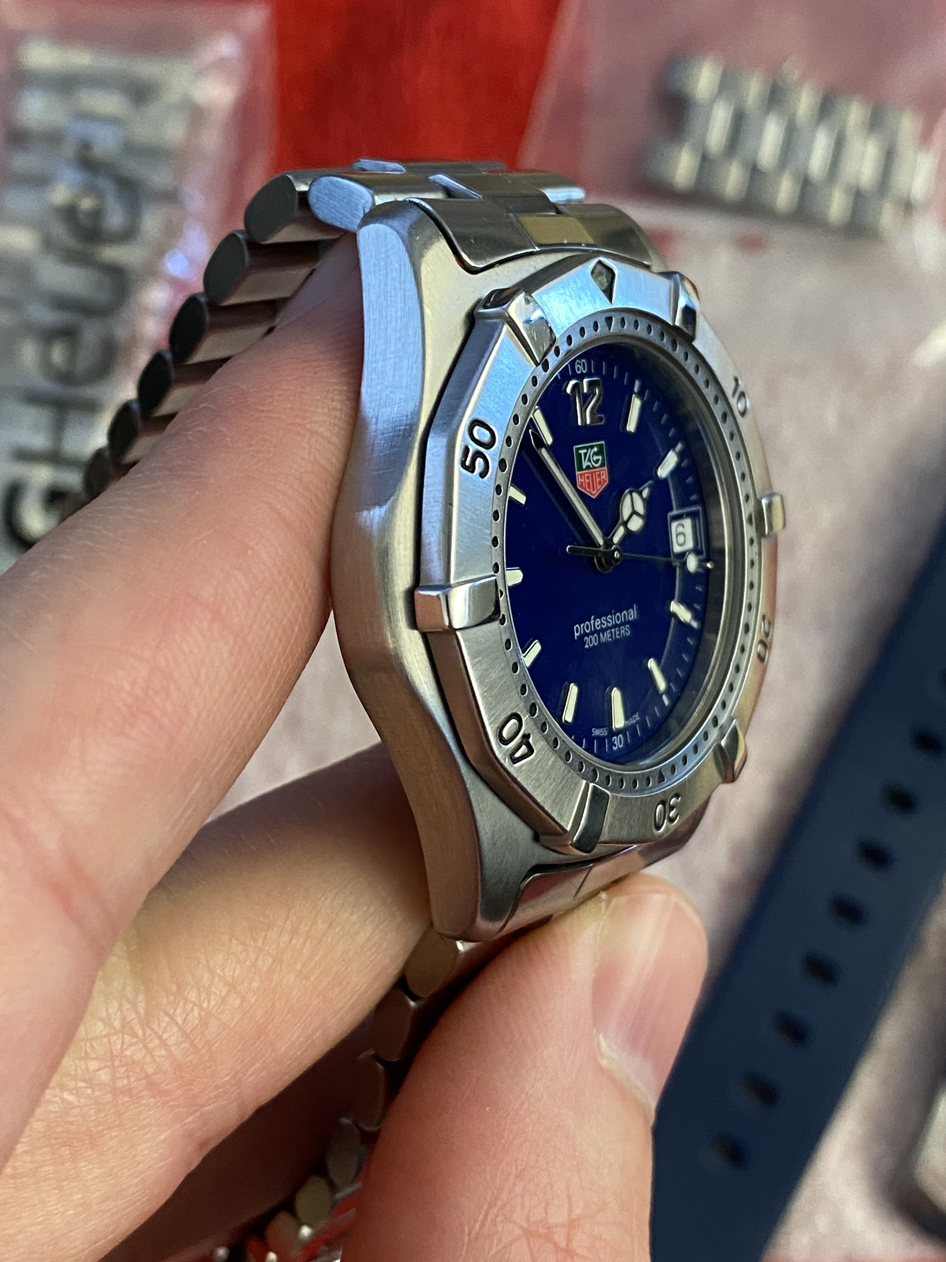 Heuer Professional 200 Meters Tag Heuer 2000 Blue Dial RARE Men's