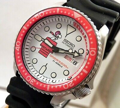 Seiko Ceramic Snoopy Red Baron Automatic Divers Day Date Watch SKX007  7S26-0020 | WatchCharts