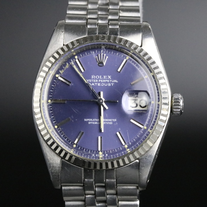 FS 1971 Rolex 1601 Vintage Datejust 36mm Non Quick Blue Dial