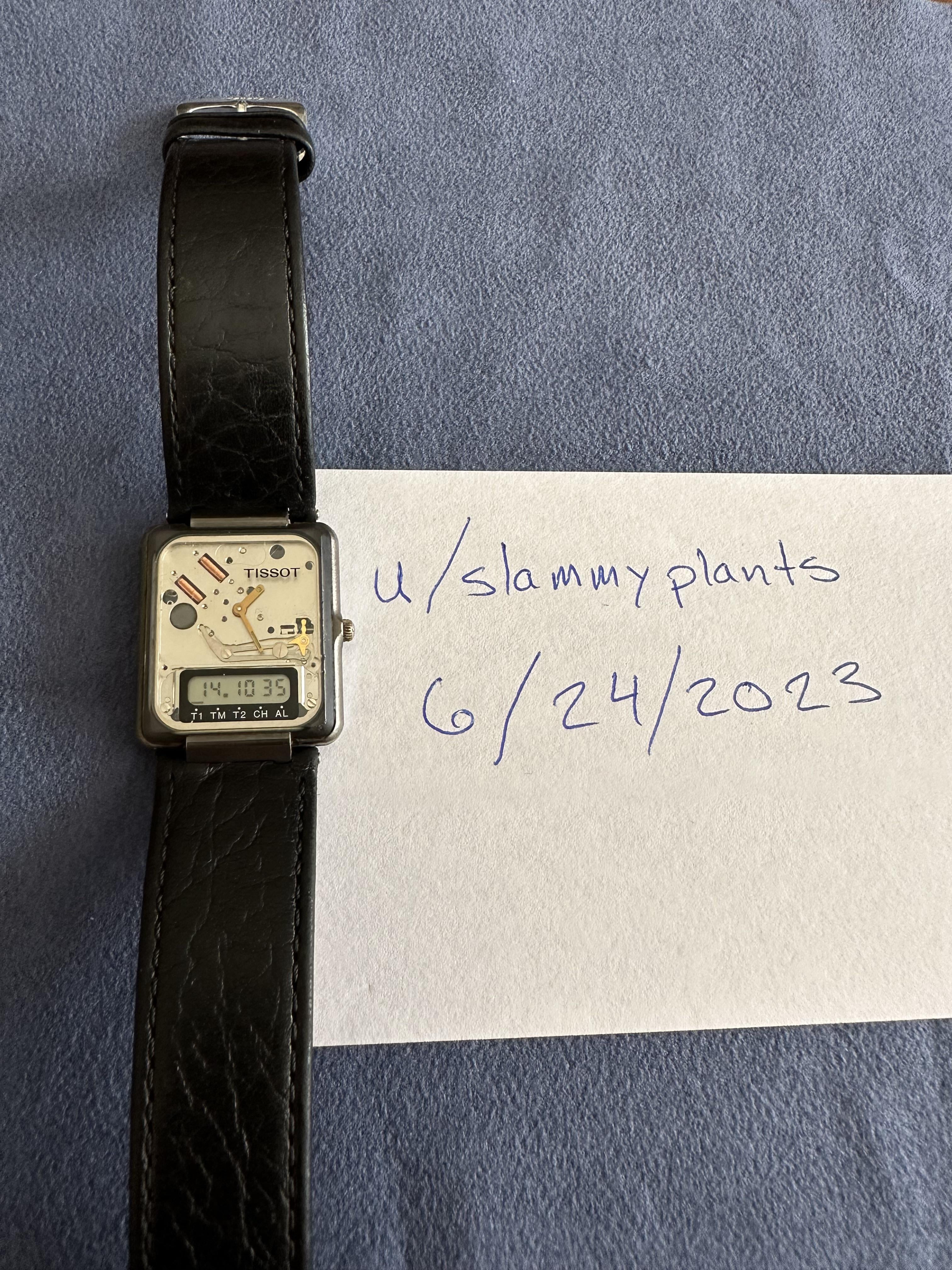 電池交換済み Tissot Two Timer ティソ アナデジ 腕時計 80s