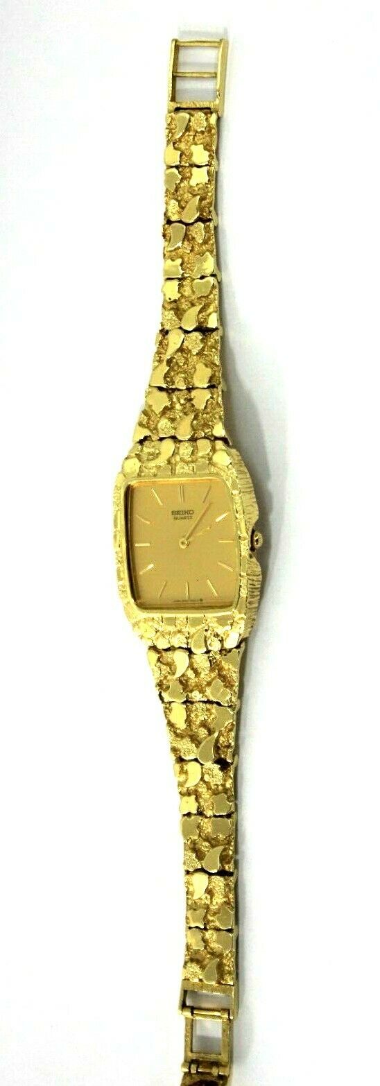 Vintage Seiko 14K YELLOW GOLD Solid Nugget Link Wrist Watch: 50 GRAMS  6530-5780 | WatchCharts