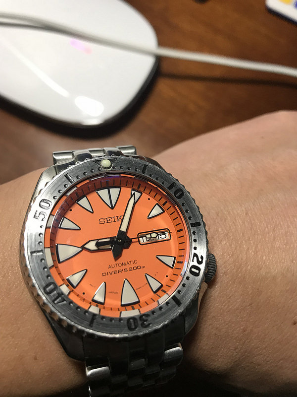 FS: SEIKO SKX007 TOP QUALITY MOD - ORANGE MONSTER DIAL & ALL STAINLESS! |  WatchCharts