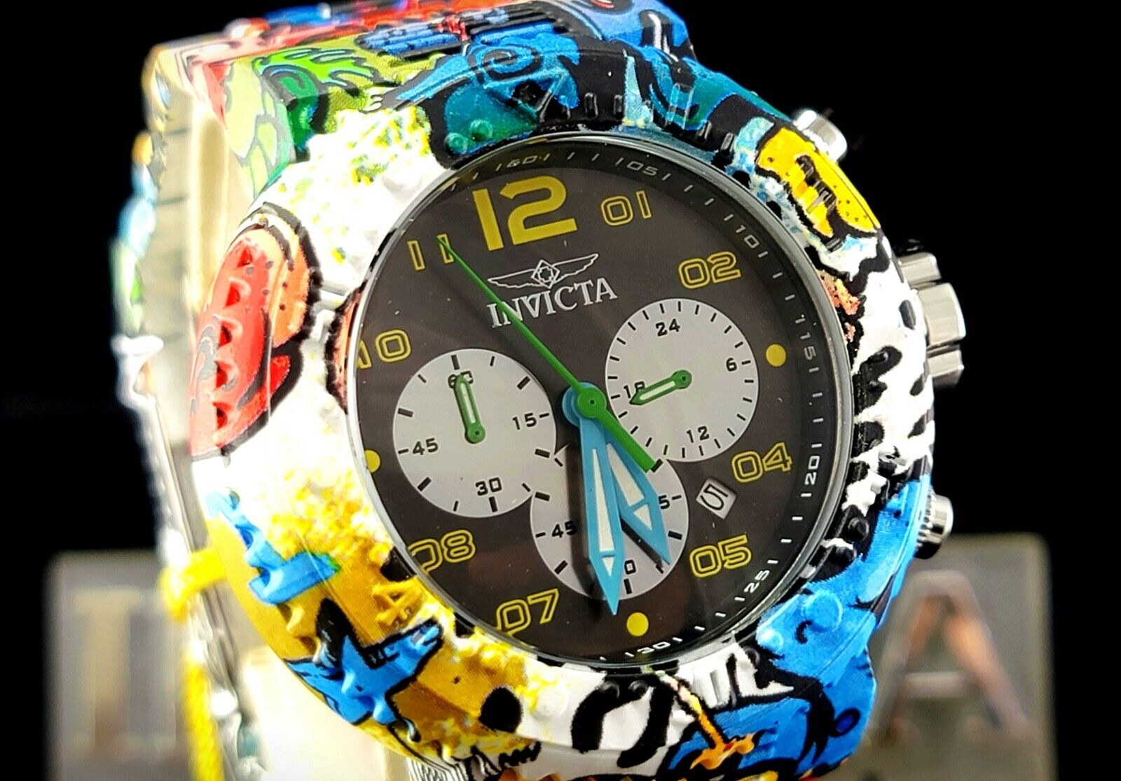  Invicta 3 Slot Graffiti Hydro-plated Multicolor Impact