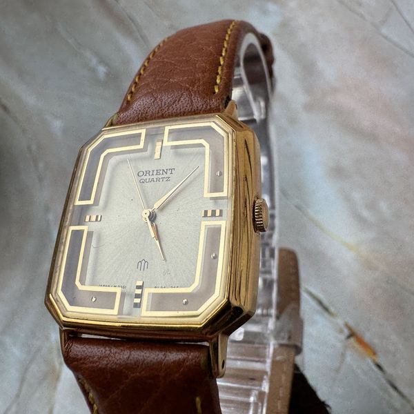 Orient Classic Rectangular Reverse Vintage Orient Rectangular Quartz Watch â 1980s Japanese Orient 8L34 â ...