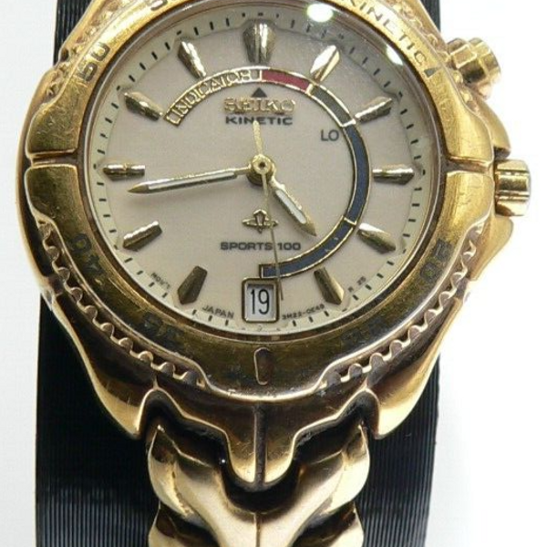 Women s Seiko Kinetic Sports 100 Watch 3M22 0899 Gold Tone Parts