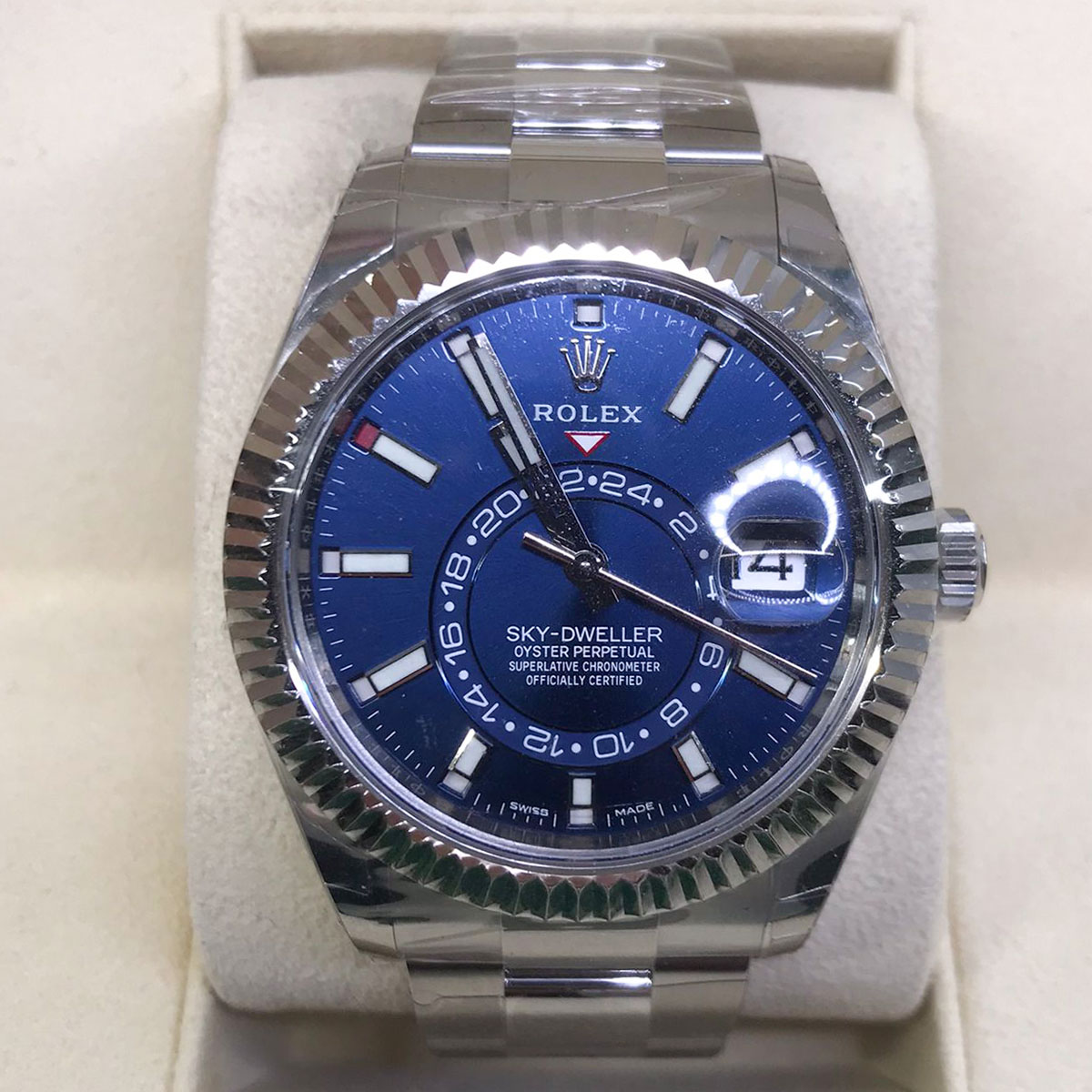 FS Rolex 326934 Sky Dweller Blue Index Dial Oyster Bracelet 42mm