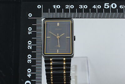 Vintage 1985 [Near MINT] SEIKO ARC 1221-5760 Black Two Tone Tank