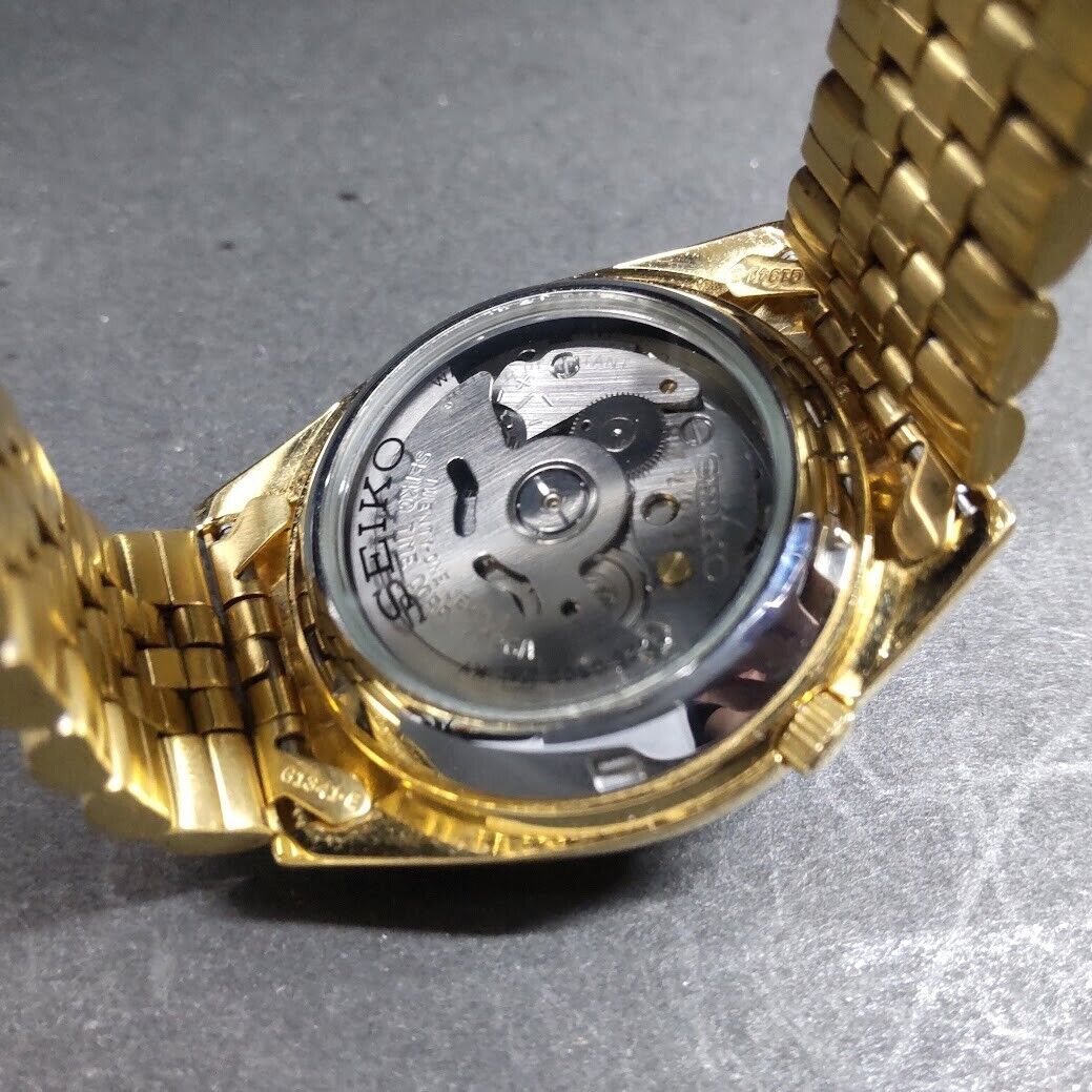 Seiko 7S26-0500 SNXZ16 Gold Black Rare Automatic Men's Watch(Near