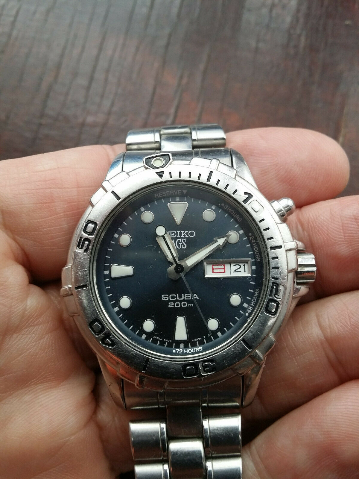 Seiko AGS Scuba 200m Air Diver 5m23-6A60 Kinetic - SPARES or 