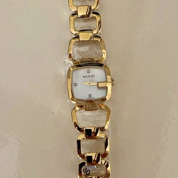 Gucci G Timeless Diamonds Mother of Pearl Dial Two Tone Mesh Bracelet Watch for Women - YA126513