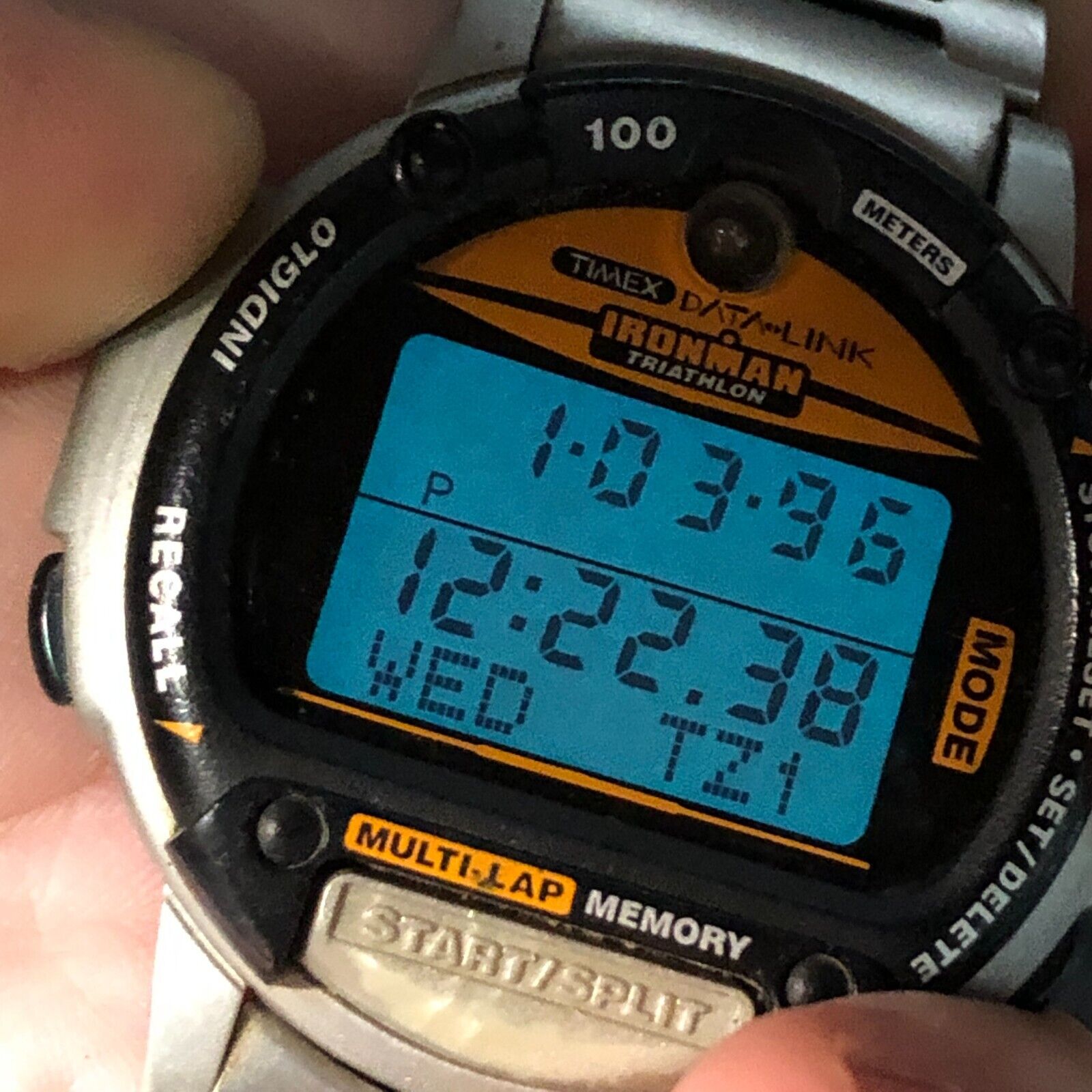 Vintage Rare Timex Data Link Ironman Triathlon Multi-Lap Digital 