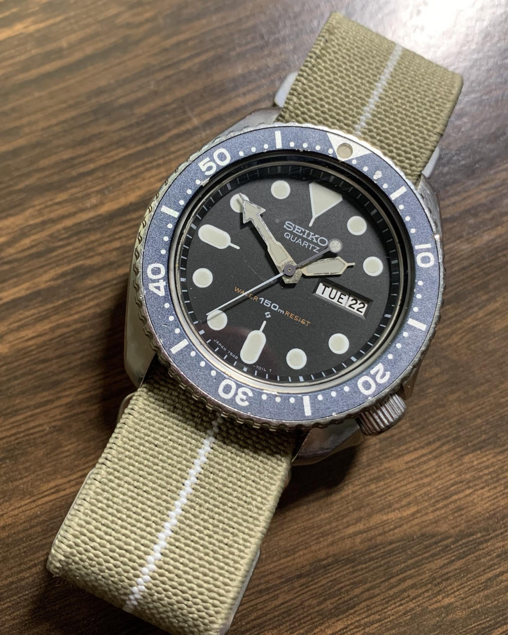 WTS] Seiko 7548-7000 quartz diver: JDM, Kanji, 22mm MN strap