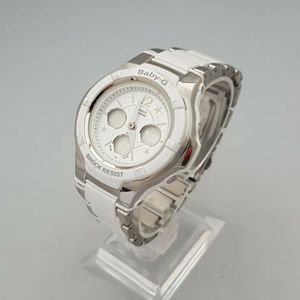 Casio Baby G Msg 300c 7b3er Ladies Chronograph Watch White Dial Stainless Steel Watchcharts