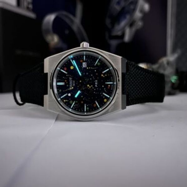 Tissot prx blue custom dial 40mm men watch pre owned | WatchCharts ...