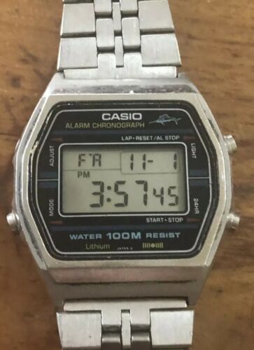 CASIO W-750 Marlin vintage lcd watch digital 100m steel 80s