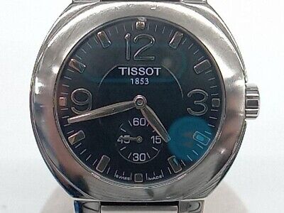 TISSOT G470 570 Battery Operated Quartz Black Dial Silver Men s