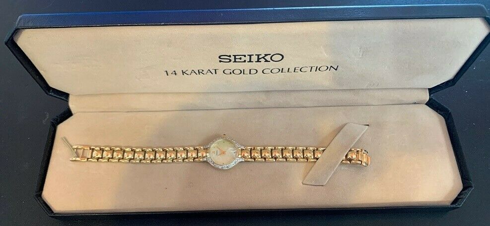 SEIKO 14 KARAT GOLD COLLECTION Women s Quartz Watch With Diamonds