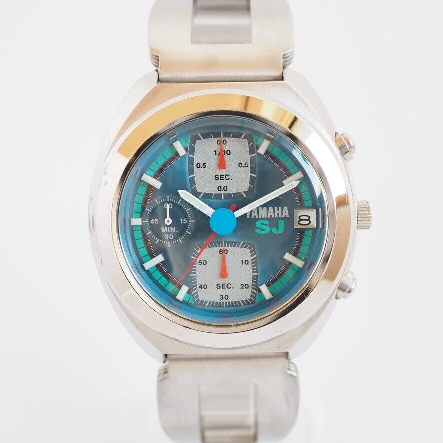 SEIKO ALBA AKA V657-6030 Chronograph Quartz YAMAHA SJ Blue Dial