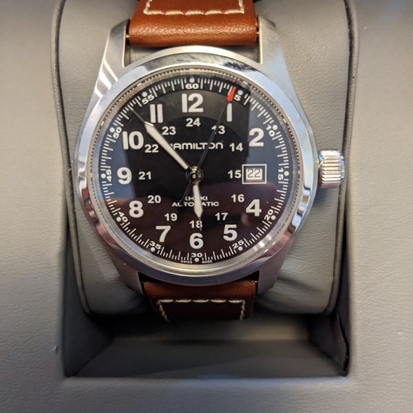 [$385 USD] GS : HAMILTON Khaki Field Automatic Black Dial Men's Watch ...