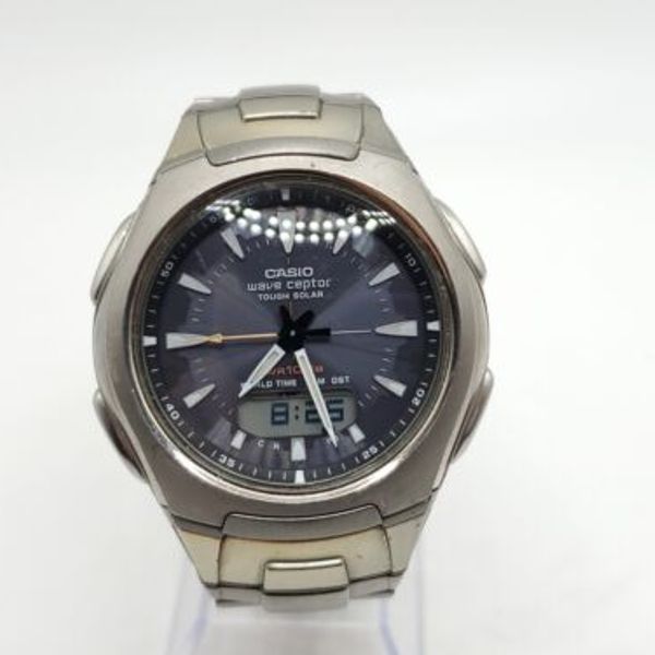 Casio Wave Ceptor Watch Men's New Battery Silver Tone 3310 WVA-430TA ...