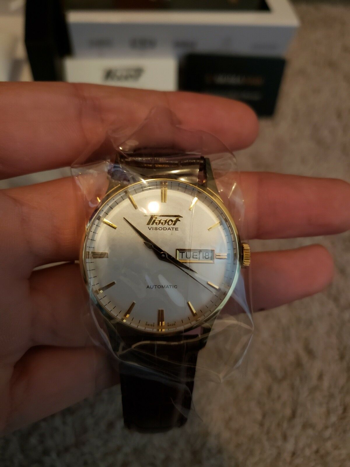 Tissot Gold Automatic Visodate T0194301603101 Wrist Watch for Men