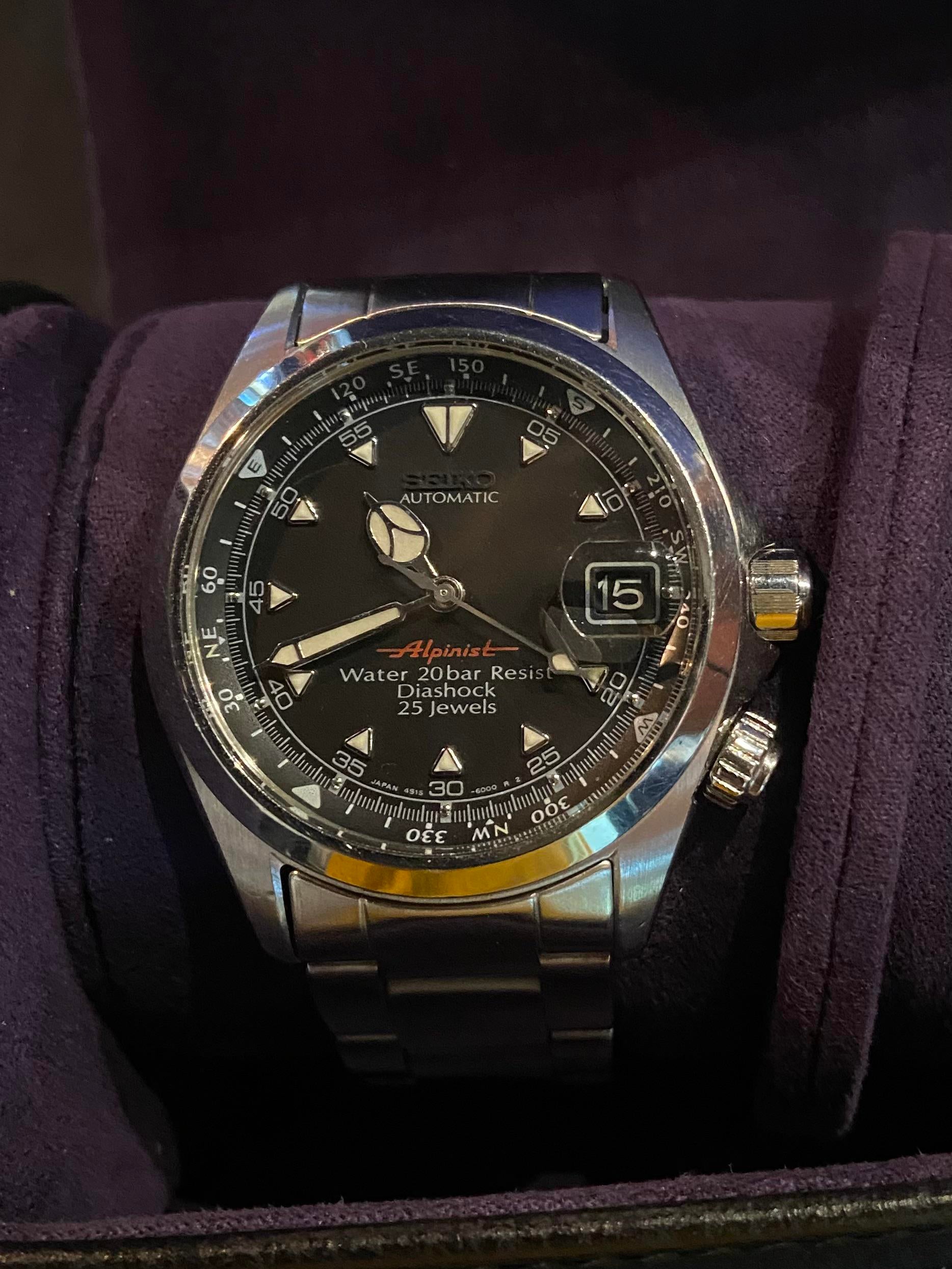 WTS] Seiko 'Red Alpinist' black dial SCVF005(4S15-6000) on original  bracelet - $900 | WatchCharts