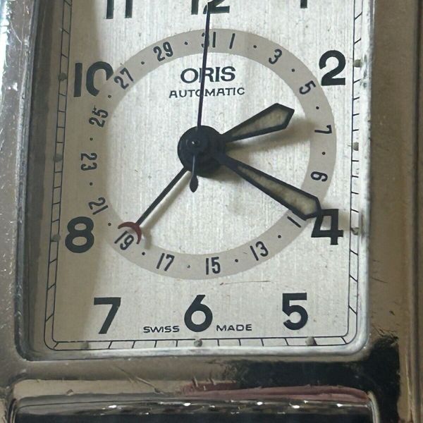 ORIS RECTANGULAR POINTER DATE AUTOMATIQUE ACIER VINTAGE MONTRE HOMME ...