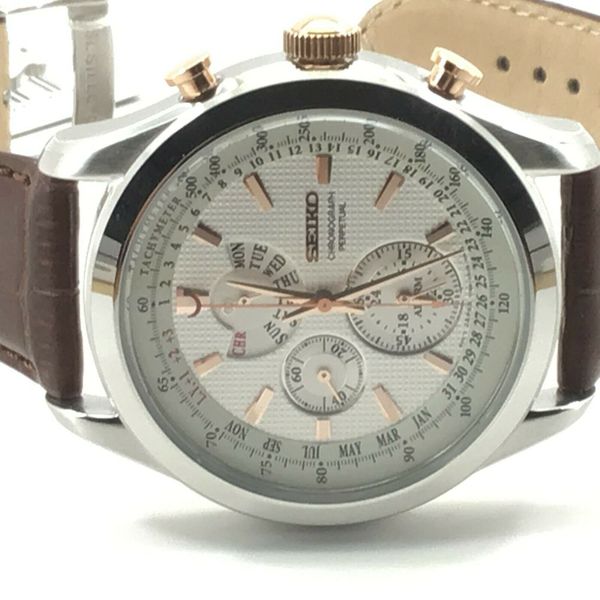 Seiko Neo Classic Alarm Perpetual Chronograph Men's Watch SPC129P1 ...