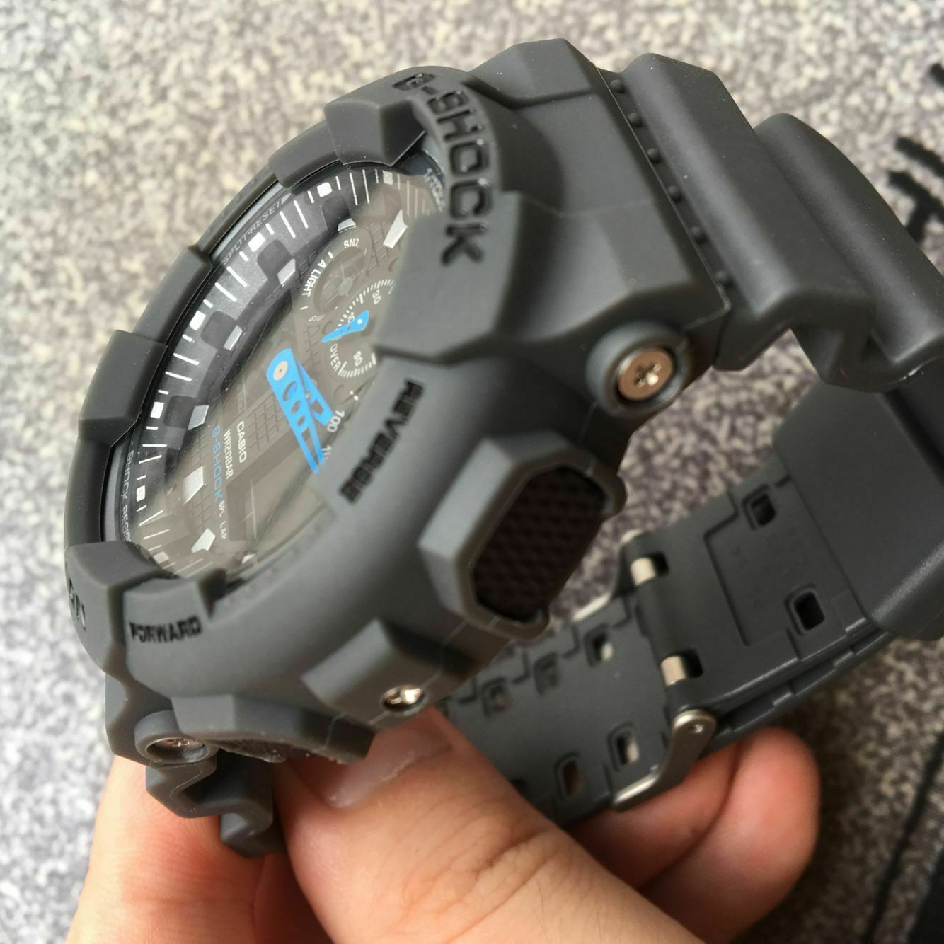 Casio G-Shock GA-100C-8A Ana-Digi Quartz Watch Gray Resin Band LED