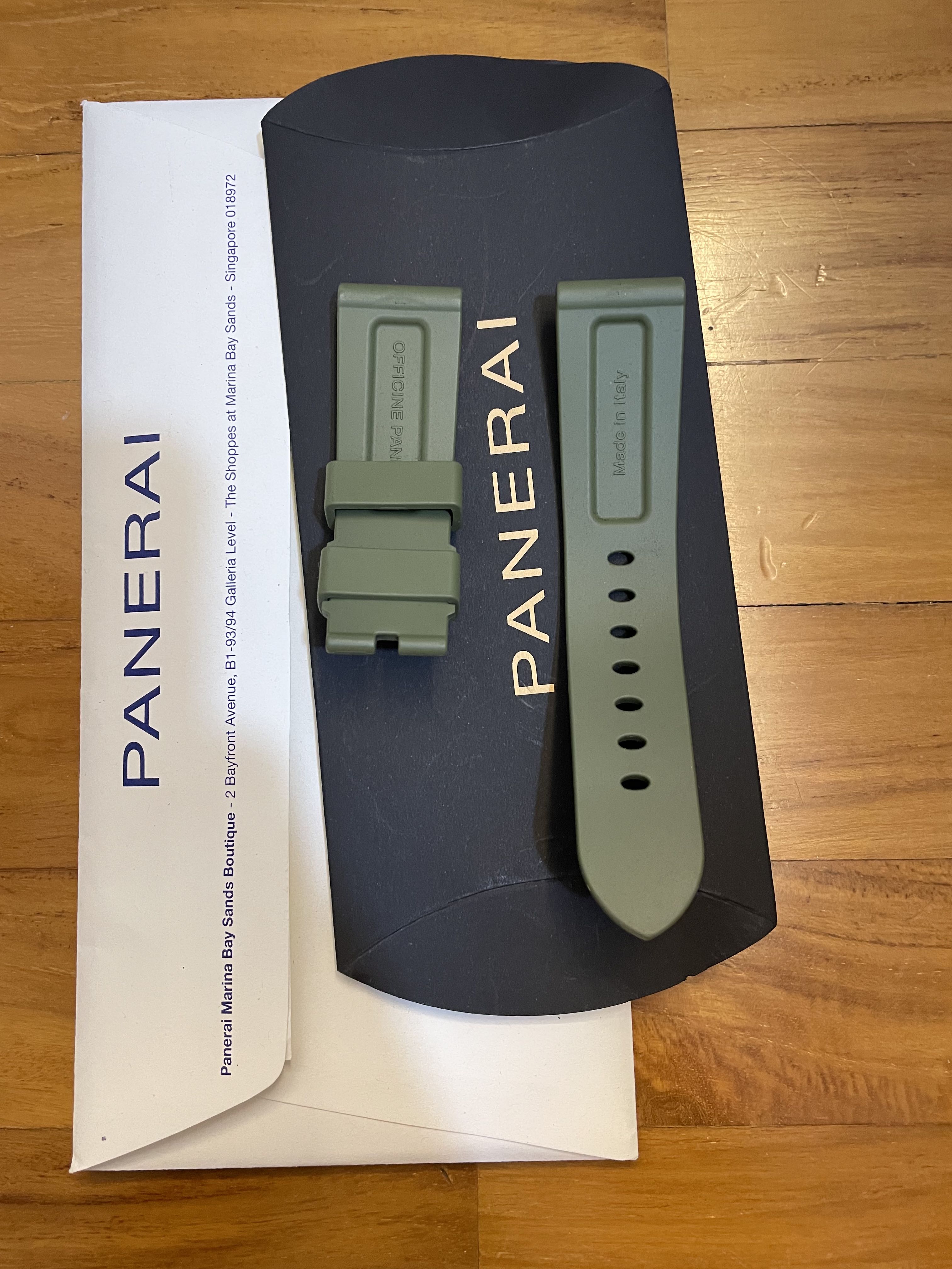 Sold 100 Authentic sept 2021 Like New Panerai rubber strap Dark