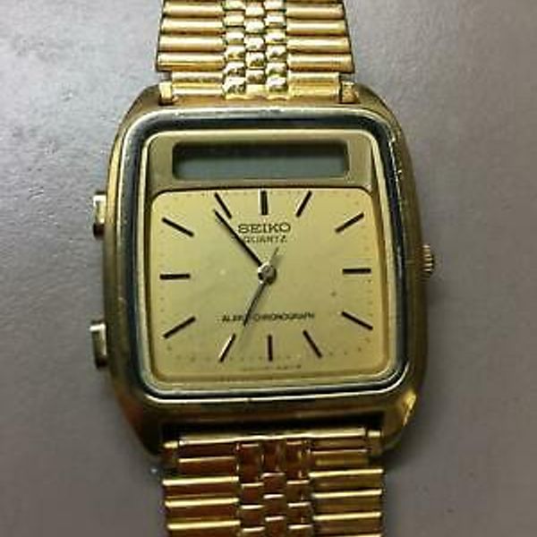 Seiko Quartz Watch, Alarm chronograph, H3575029 Gold Color Band WatchCharts Marketplace