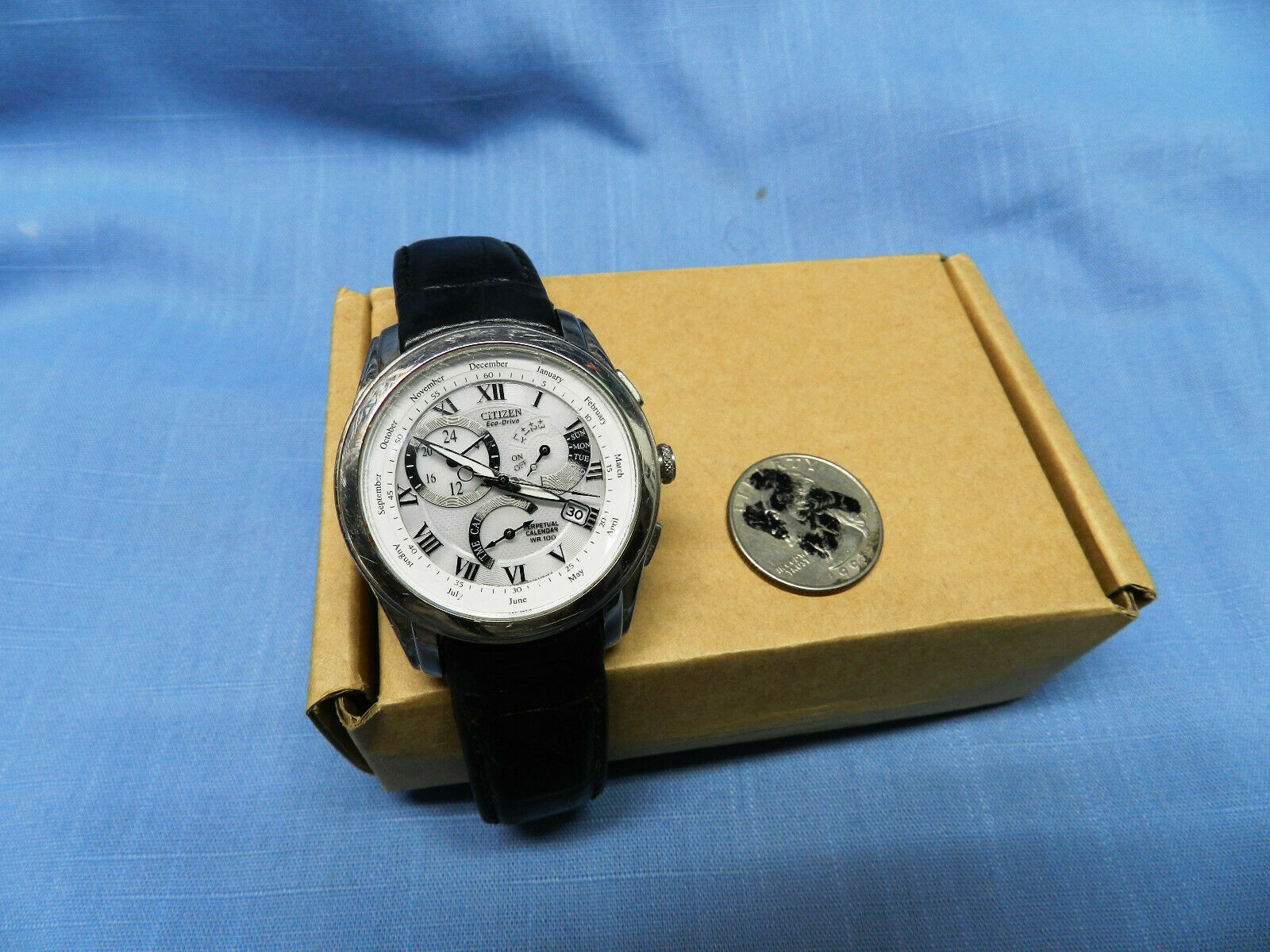 Citizen Eco Drive Calibre 8700 E870 s015324 Men s Leather Band Wacth RUNNING WatchCharts Marketplace