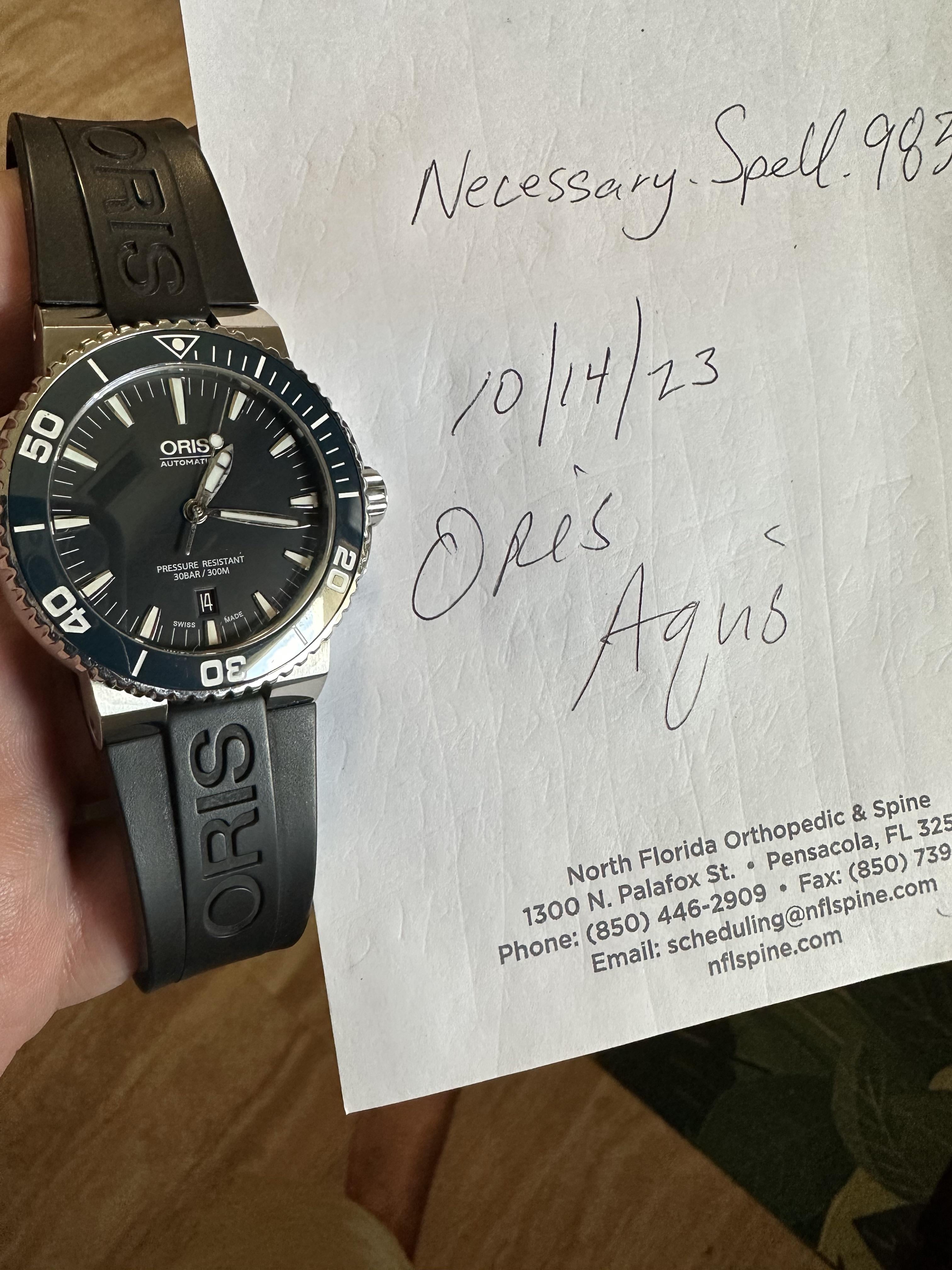 WTS Oris Aquis Full Kit plus bracelet WatchCharts