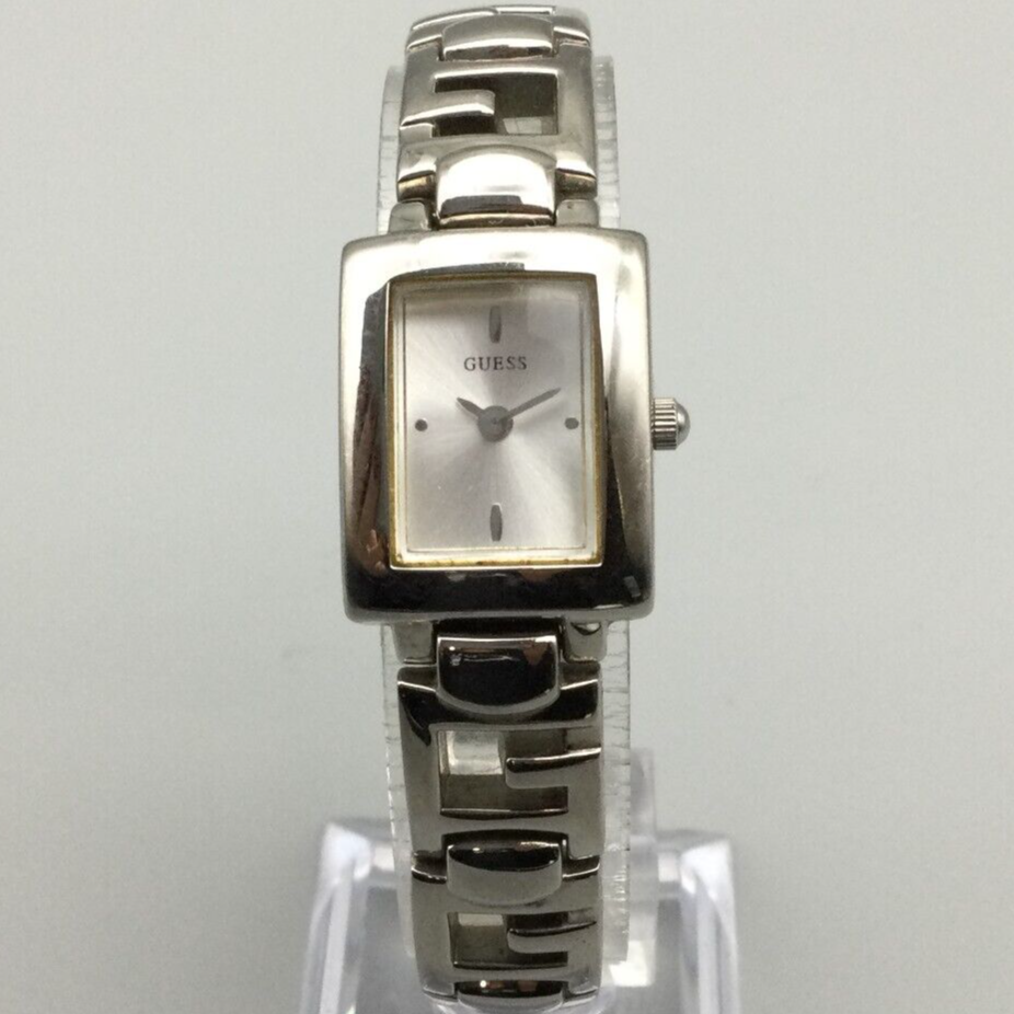 Guess Watch Women Silver Tone Rectangle G Logo Band New  display picture 1