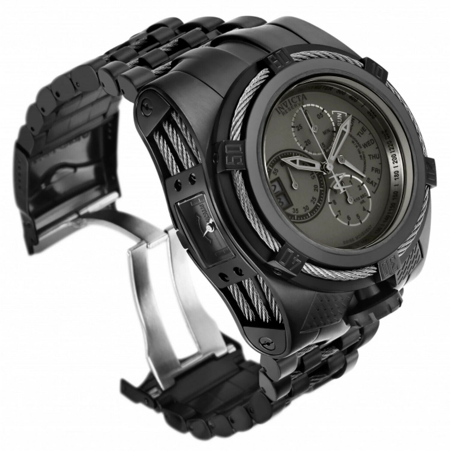 Invicta Bolt Tria Mens Quartz 56.3mm Black Case Gunmetal Dial Model 26388 NEW WatchCharts Marketplace