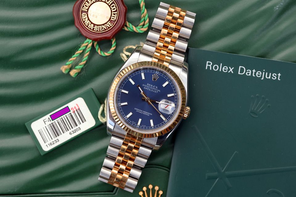 2004 Rolex DateJust ref. 116233 Blue Dial Jubilee WatchCharts