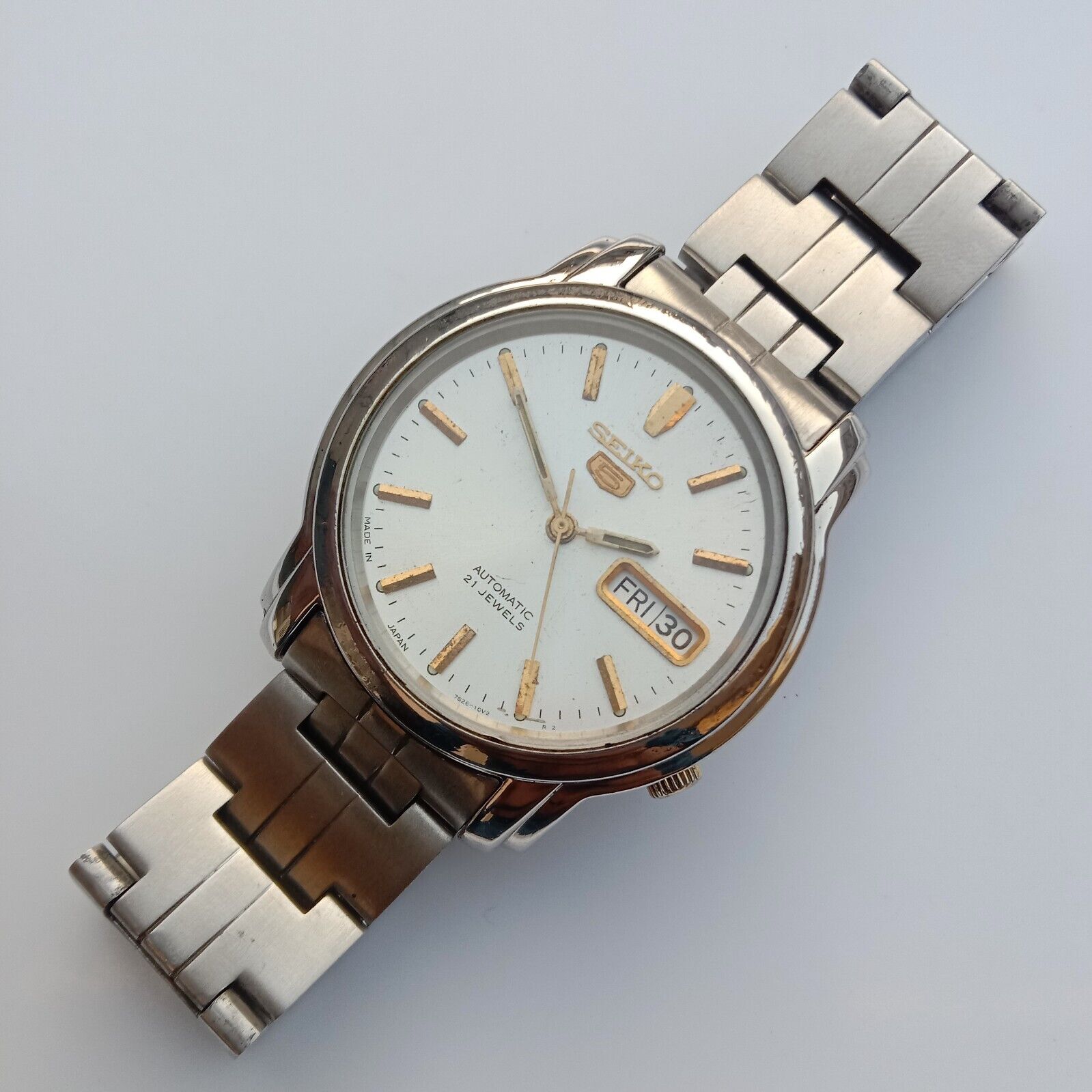 Seiko 5 Automatic 7S26-03S0 White Dial Day/Date 21 Jewels Men