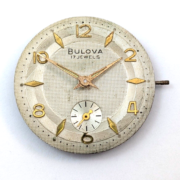 Vintage BULOVA 10BT 17j Pattern Dial Mens 27mm Swiss Watch Movement ...