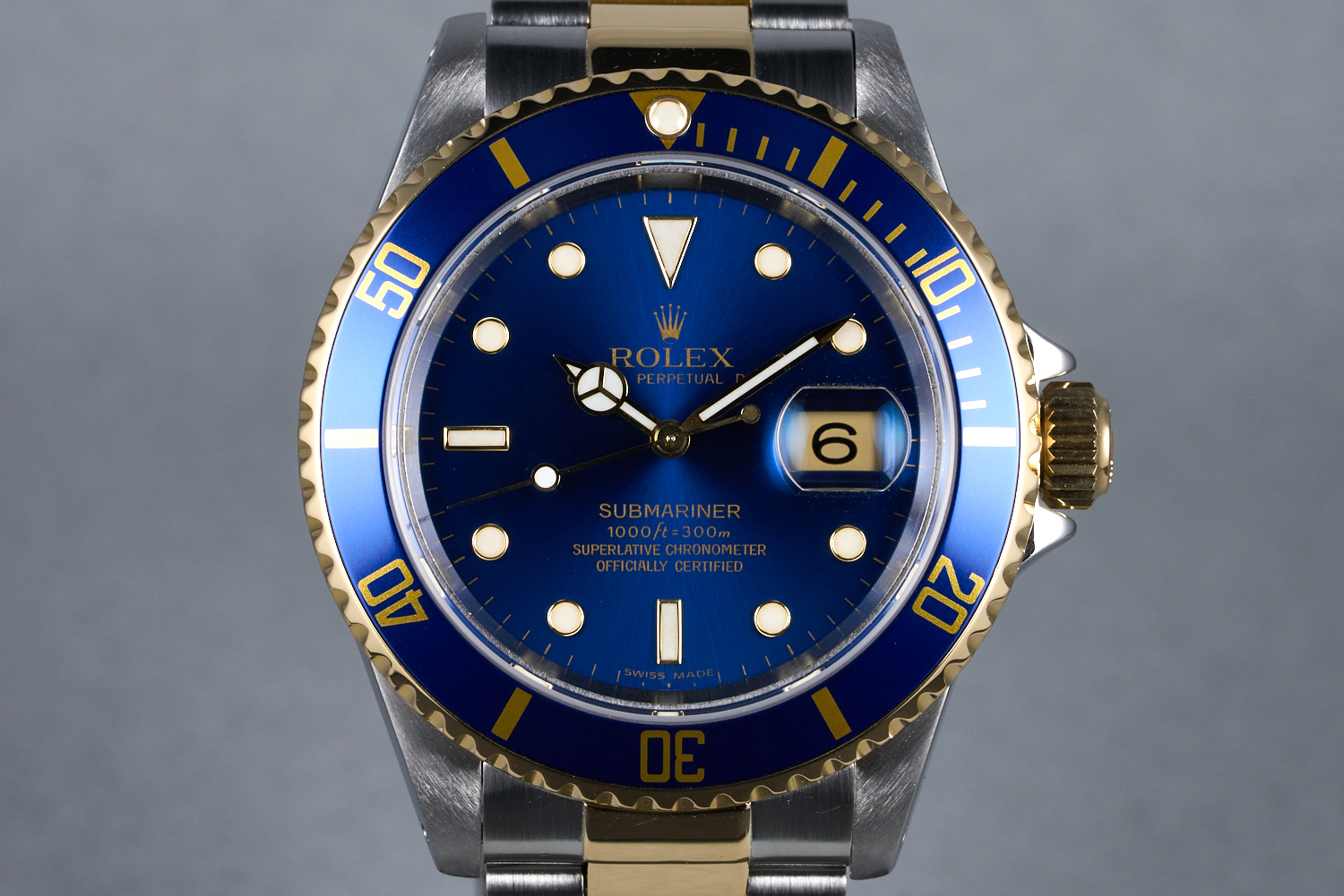 FS 1997 Rolex Two Tone Submariner Ref 16613 Blue Dial with RSC