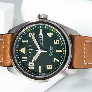 Citizen Super Titanium Quartz Watch, Eco Drive E101, 42 mm, Green, BM8560- 11X