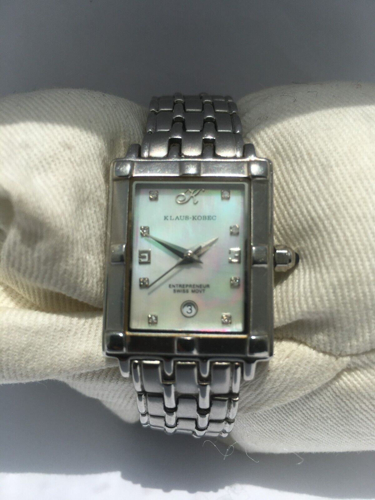 Klaus kobec diamond & hot sale mother of pearl watch